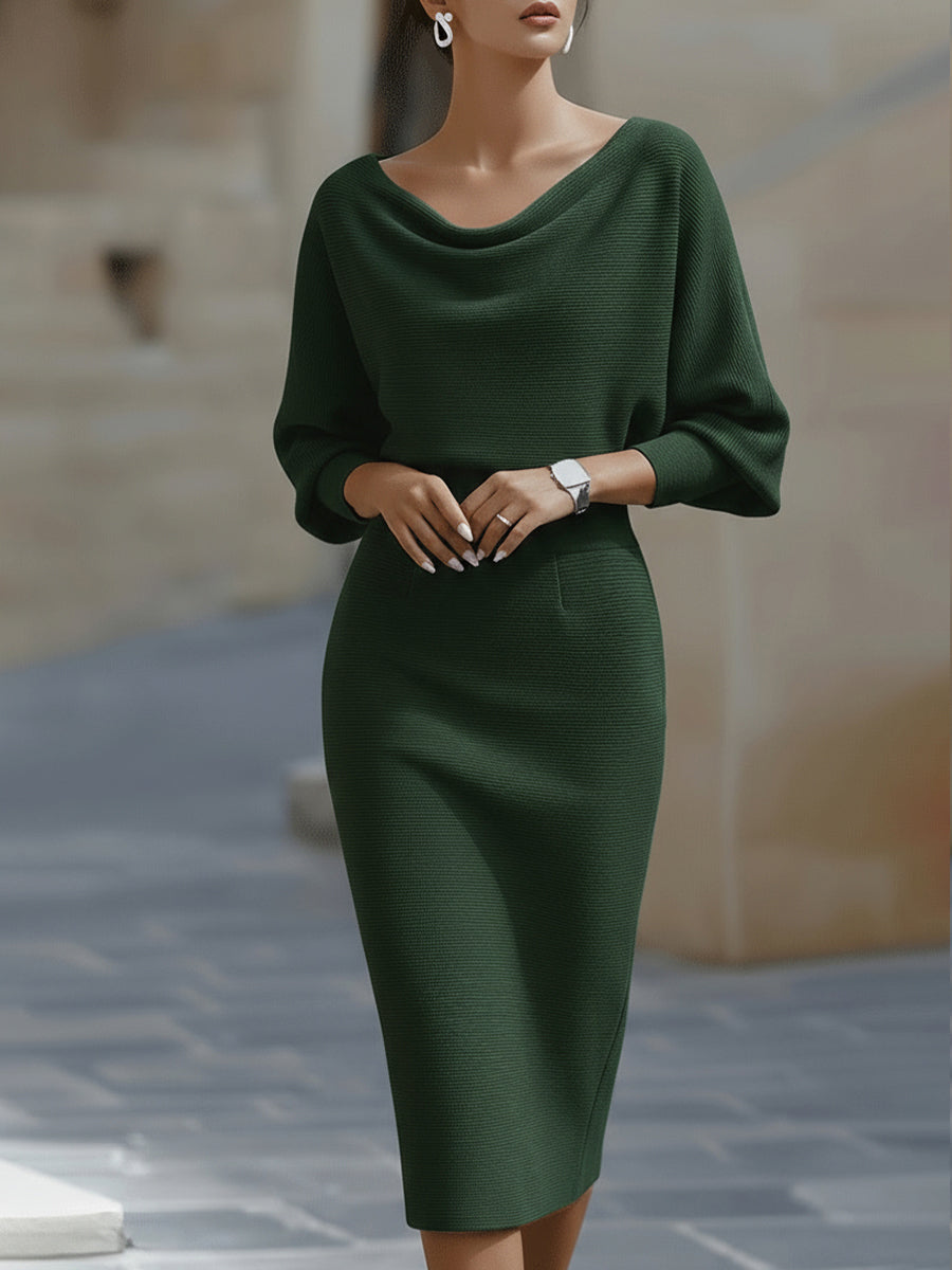 Amalia | Draperet midi-pencilkjole