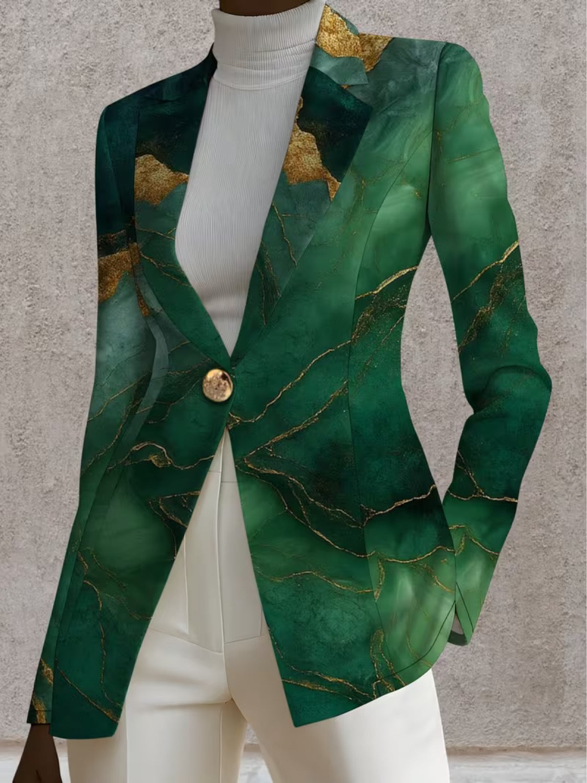 Liv | Taillieret blazer med marmoreffekt
