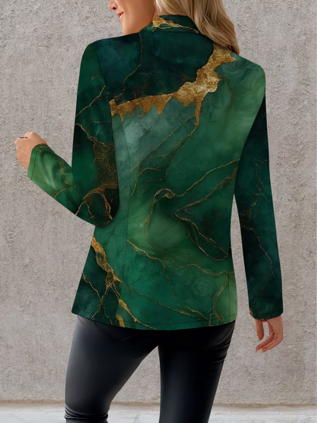 Liv | Taillieret blazer med marmoreffekt