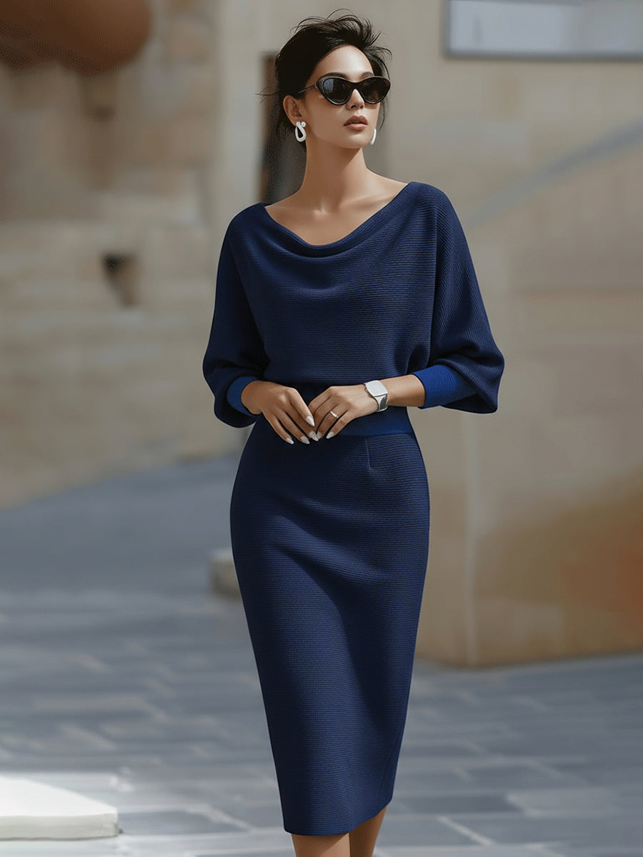Amalia | Draperet midi-pencilkjole