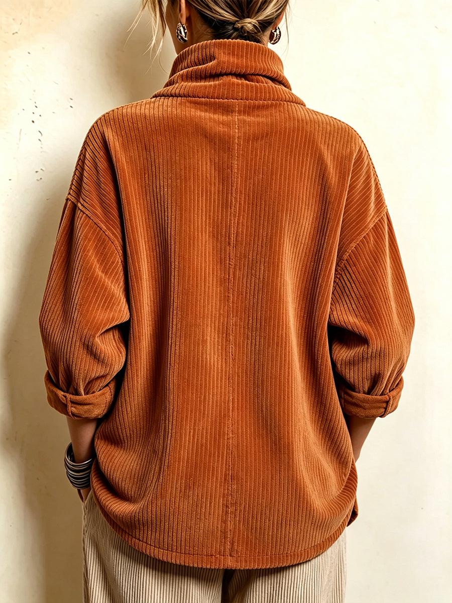 Signe | Fløjlsbluse med asymmetrisk hals
