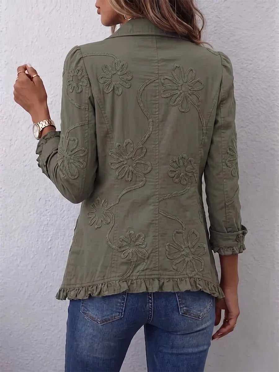 Kamberly | Boho-chic jakke med blomsterbroderi