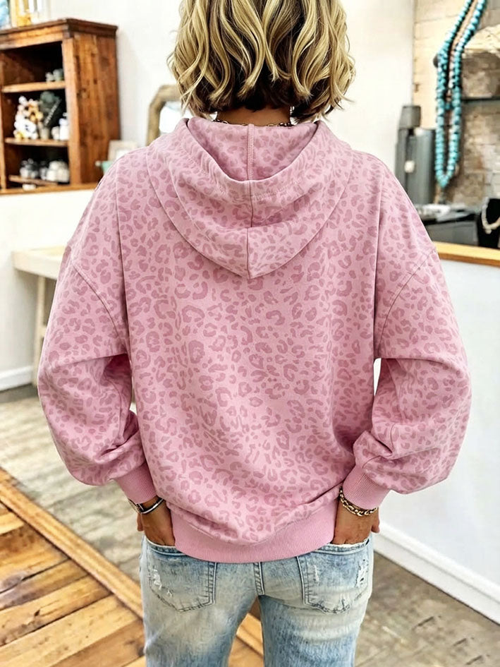 Liv | Hættetrøje med leopardprint