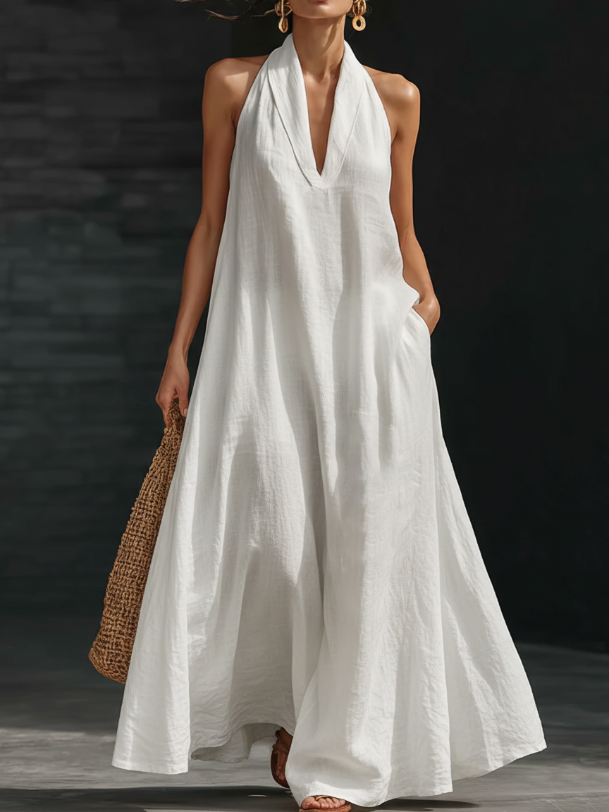 Aveline | Halter-maxikjole med elegant fald