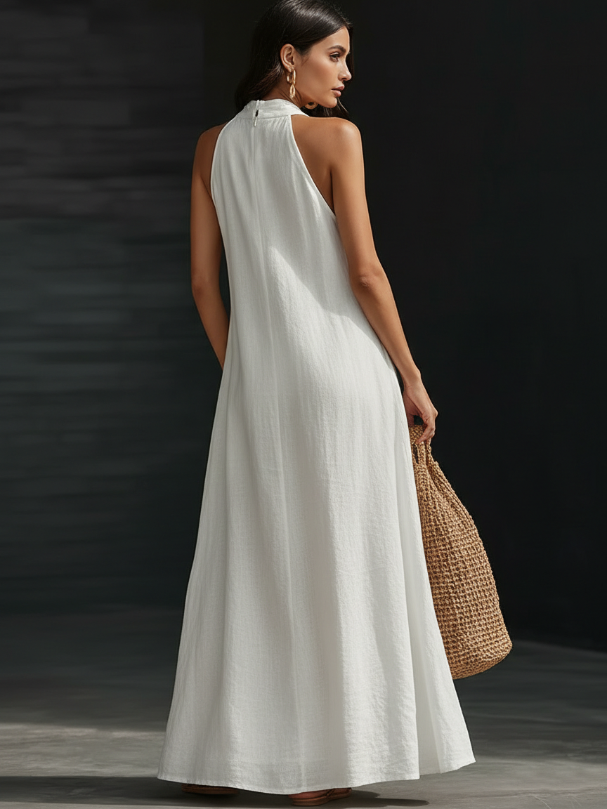 Aveline | Halter-maxikjole med elegant fald
