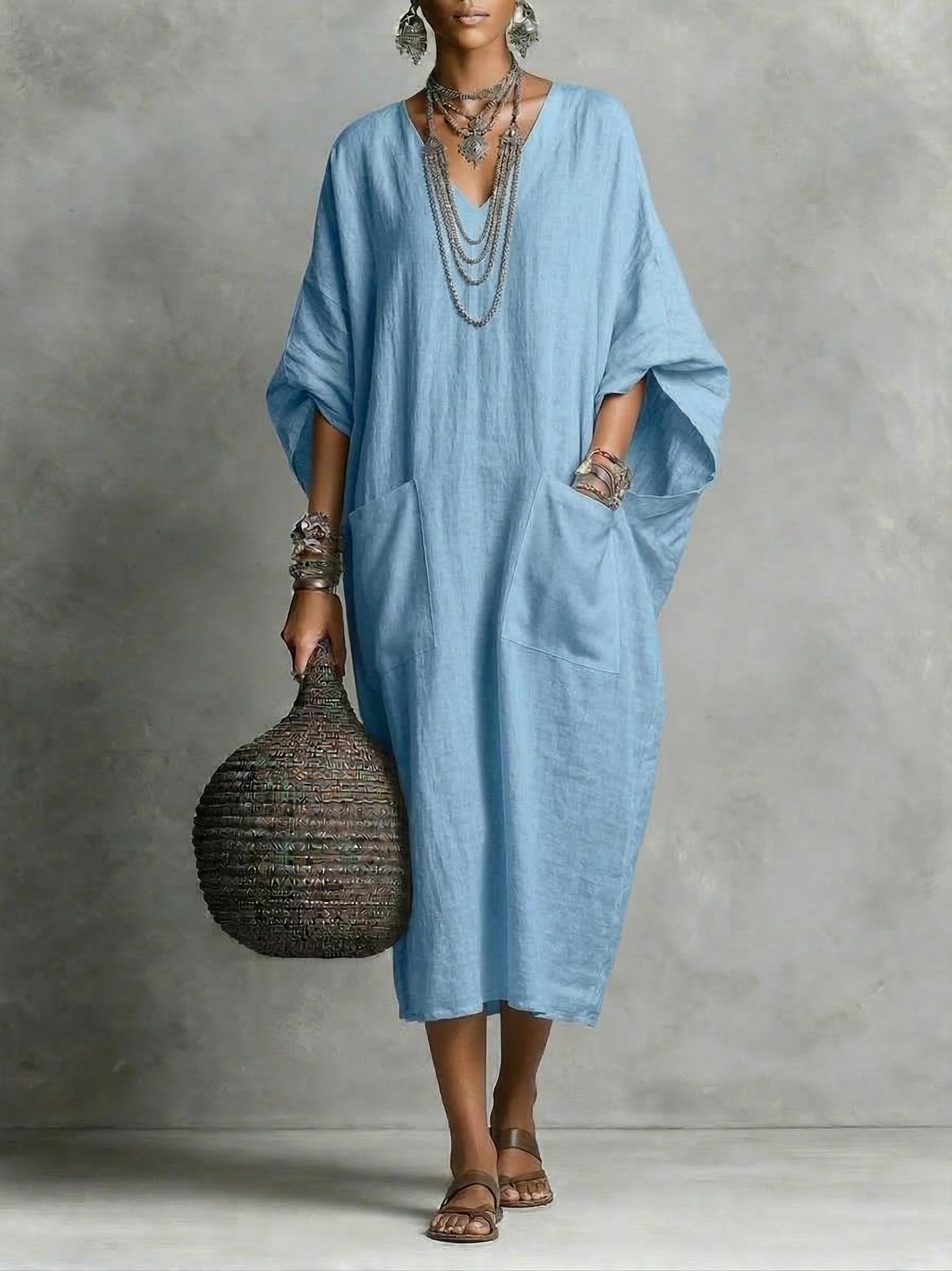 Kaia | Afslappet kaftan-maxikjole