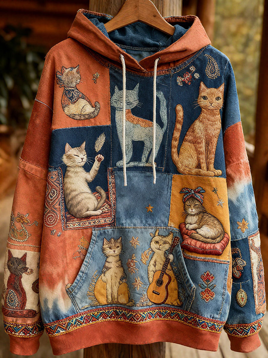 Silje | Hættetrøje med efterårskatte