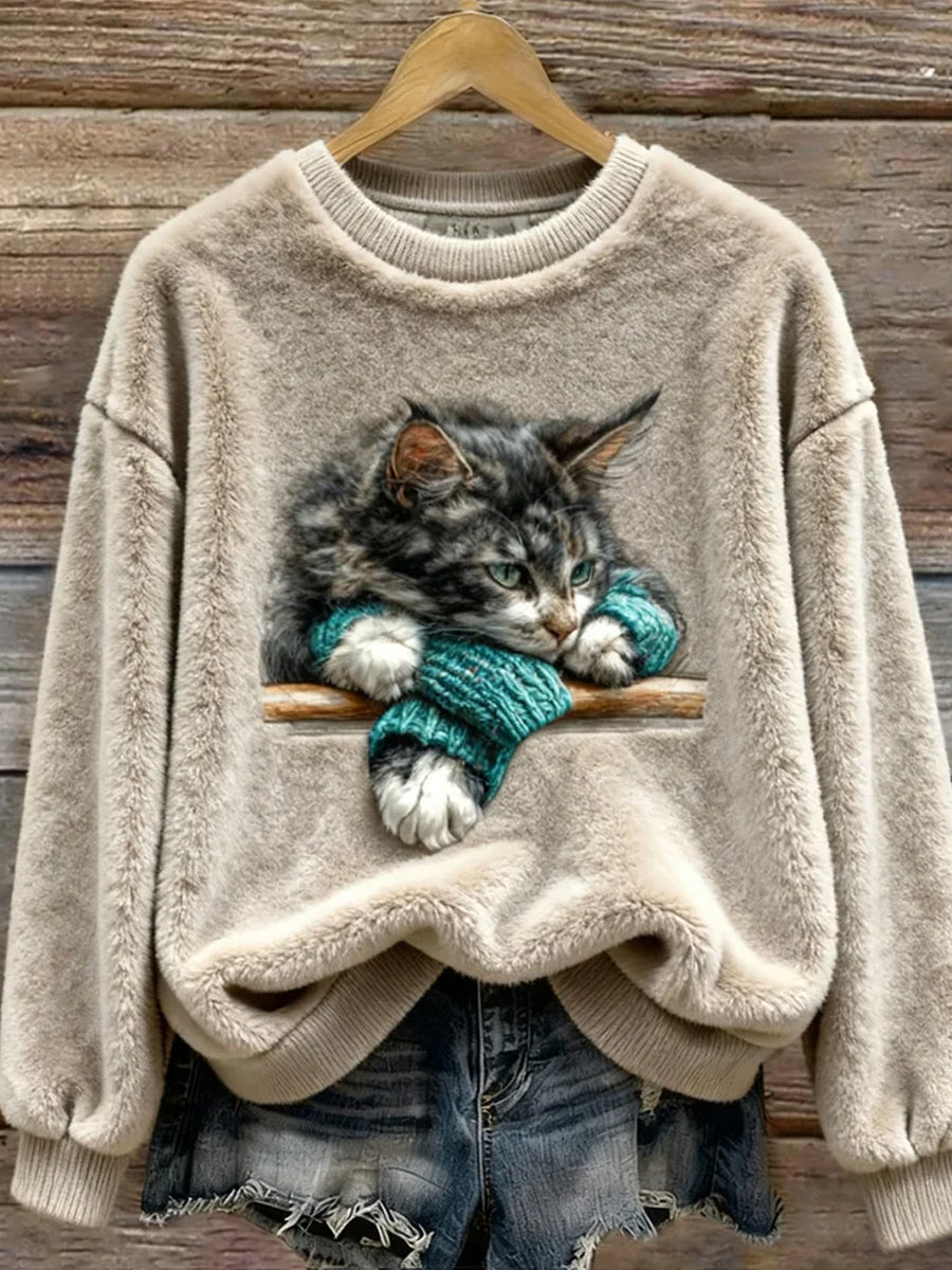 Helena Marie | Flanelltop med dyreprint og kunstprint
