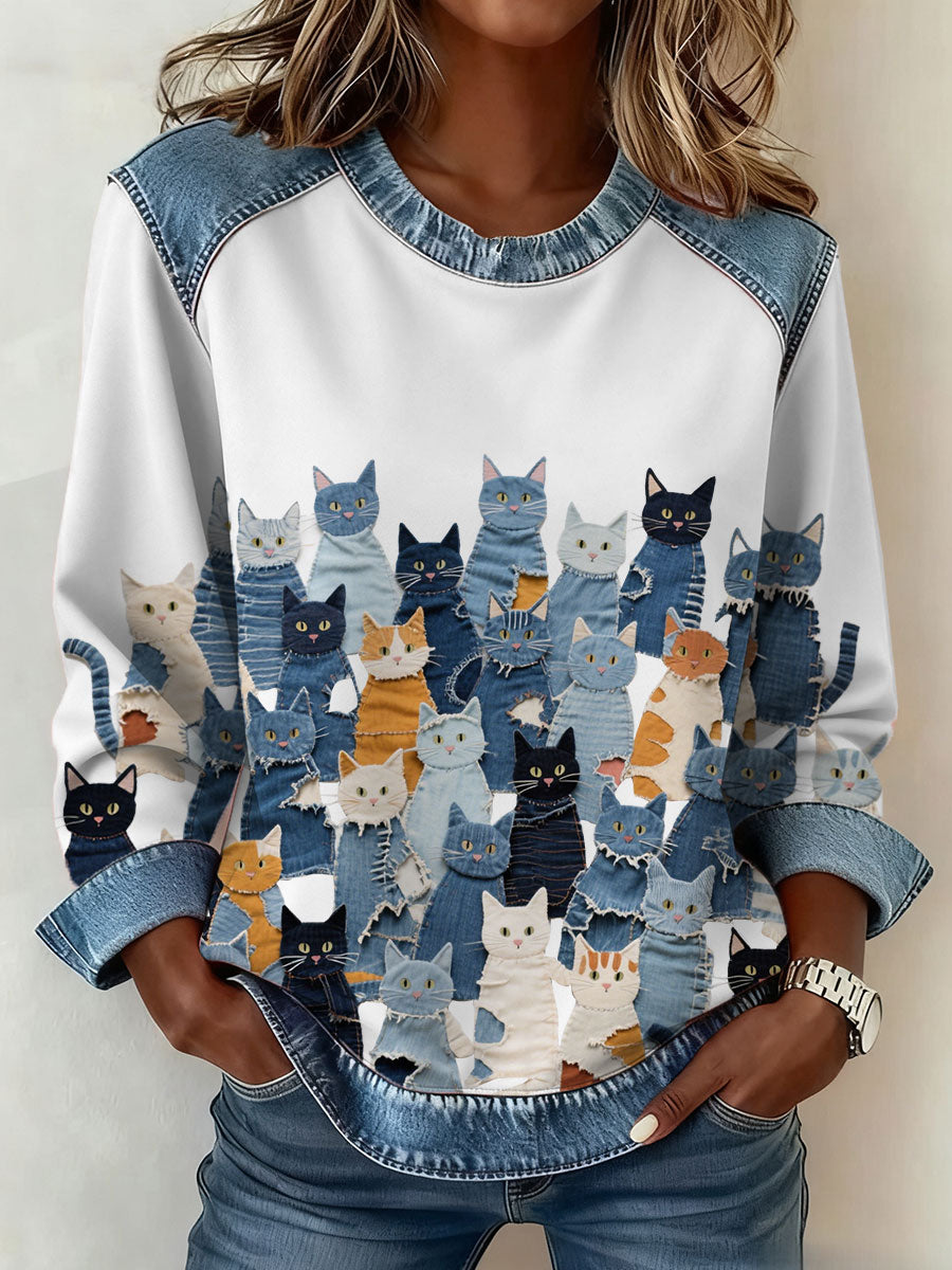 Ellen Marie | Sweatshirt med kattemotiv