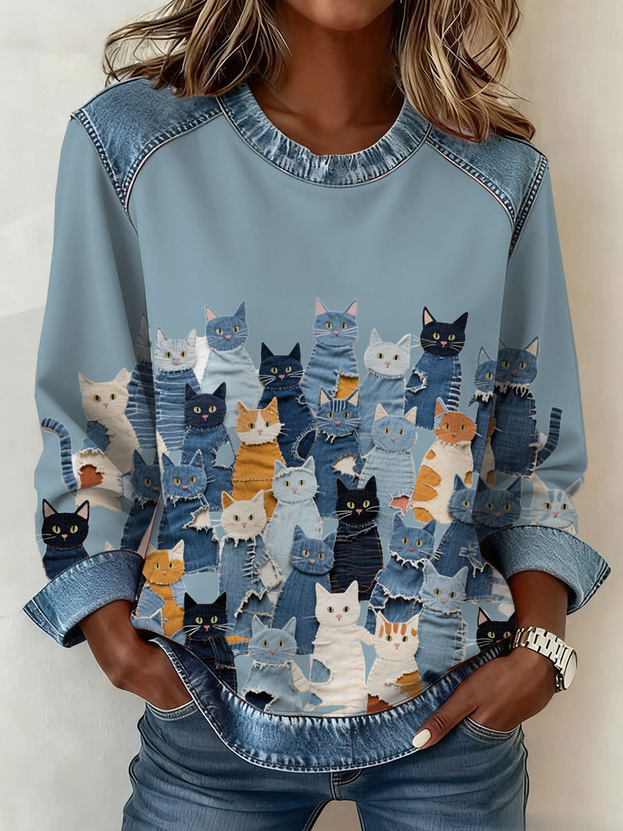 Ellen Marie | Sweatshirt med kattemotiv