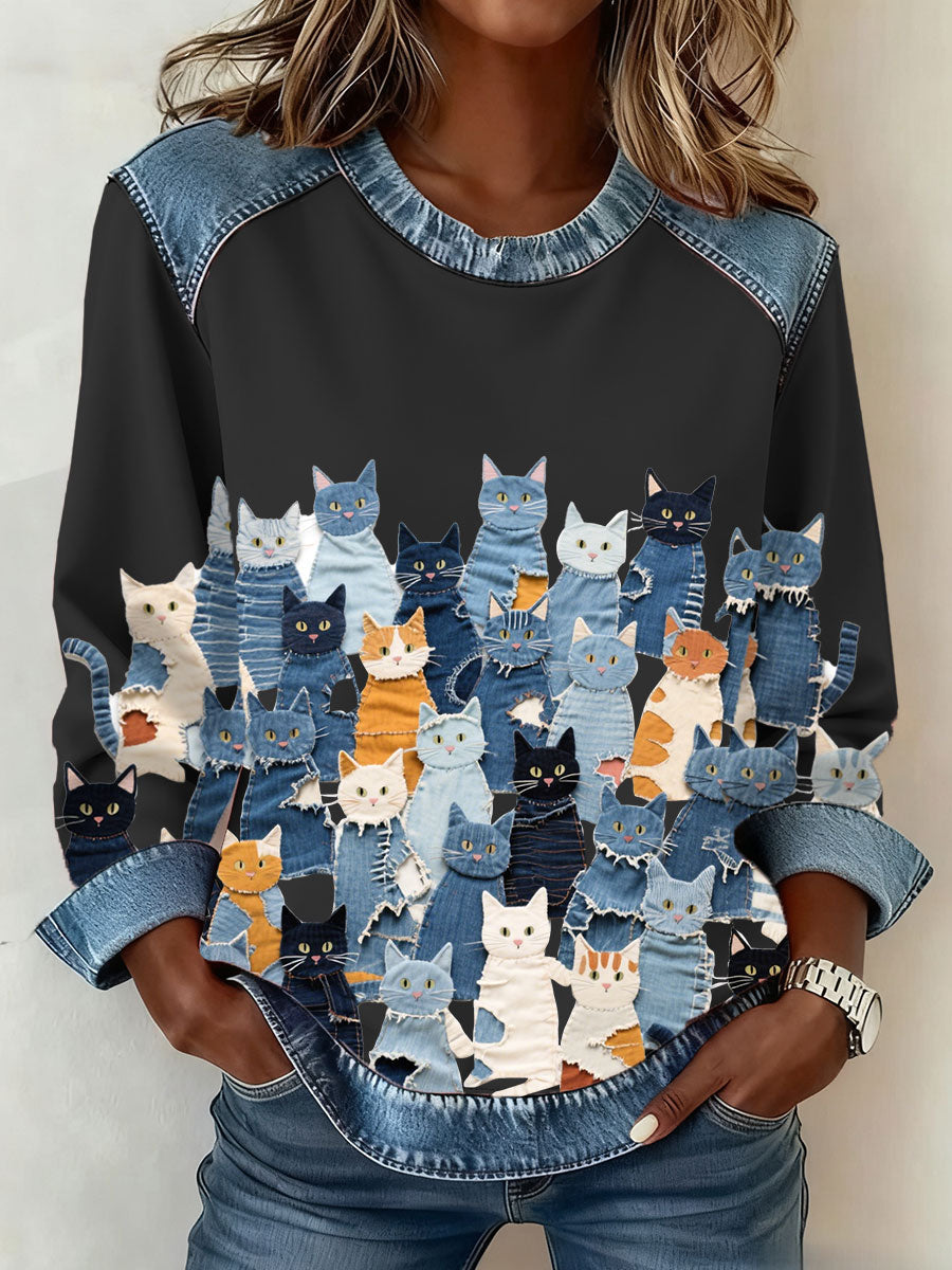 Ellen Marie | Sweatshirt med kattemotiv
