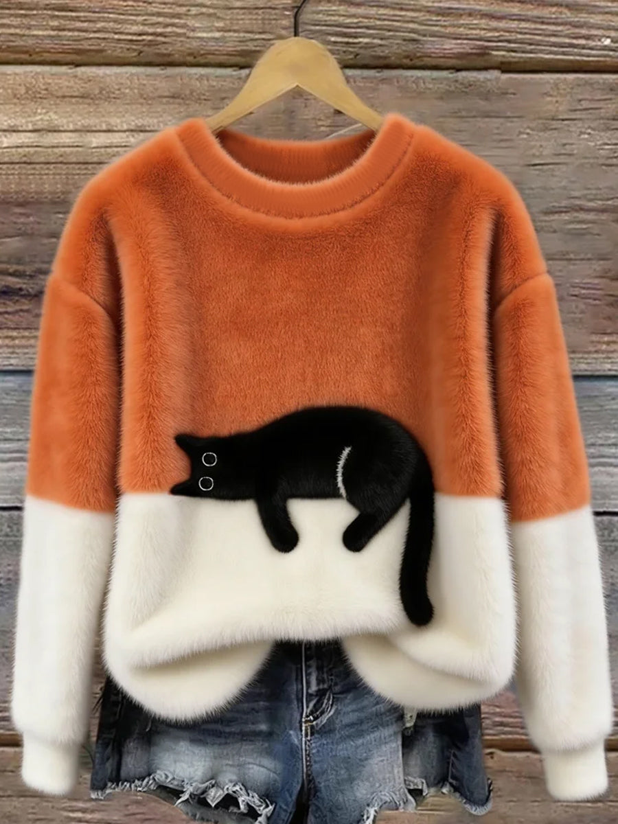 Maja Marie | Sweatshirt med kattemotiv