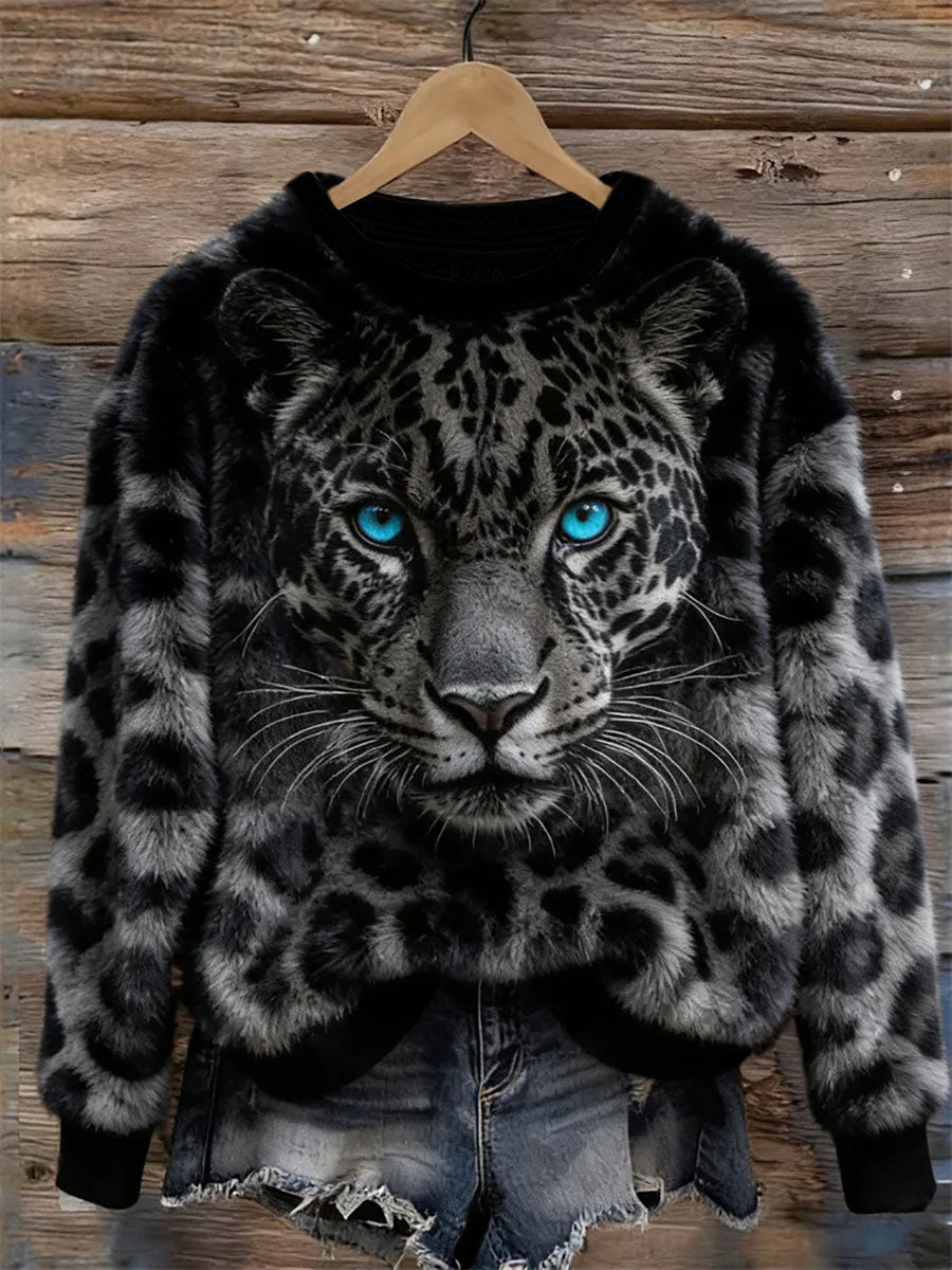 Ane Marie | Sweatshirt med dyreprint og kunstprint