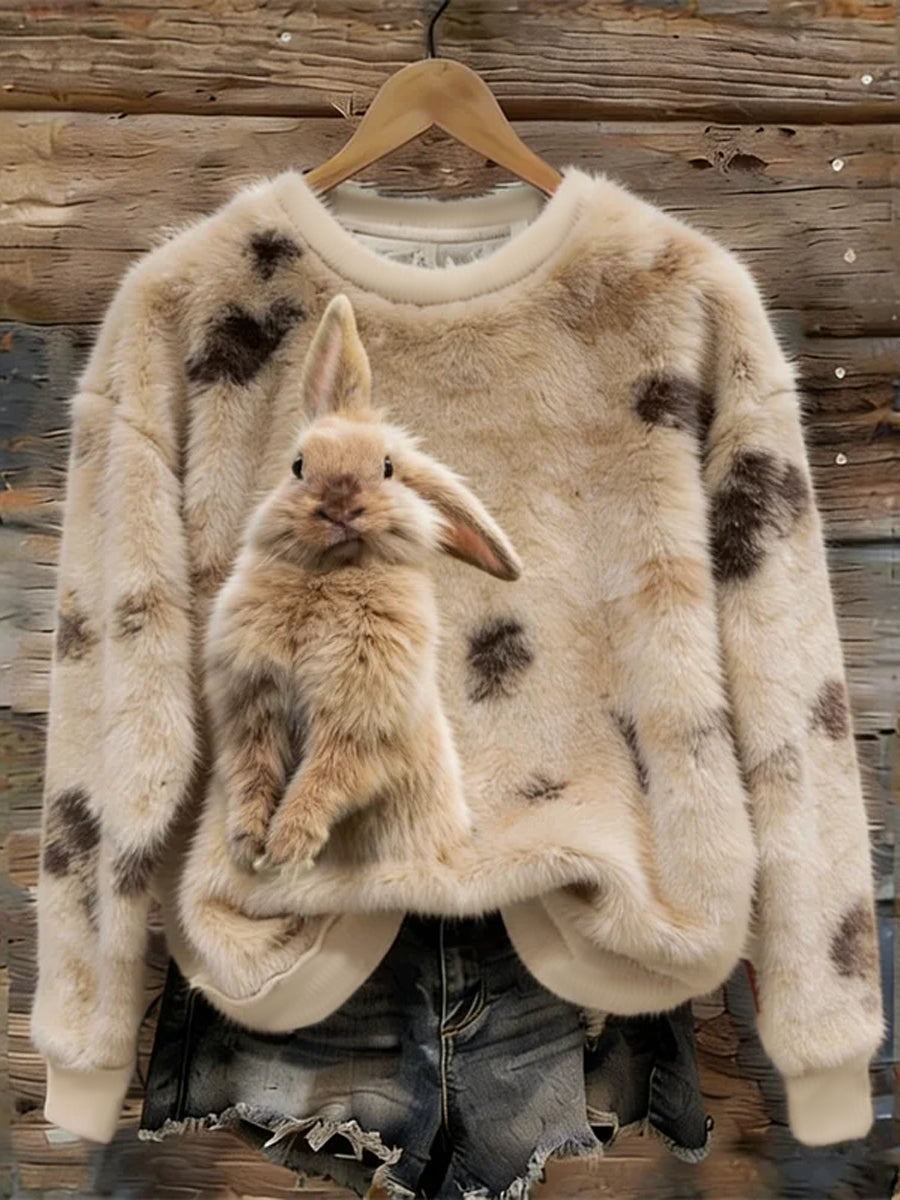 Cecilie | Sweatshirt med kaninmotiv