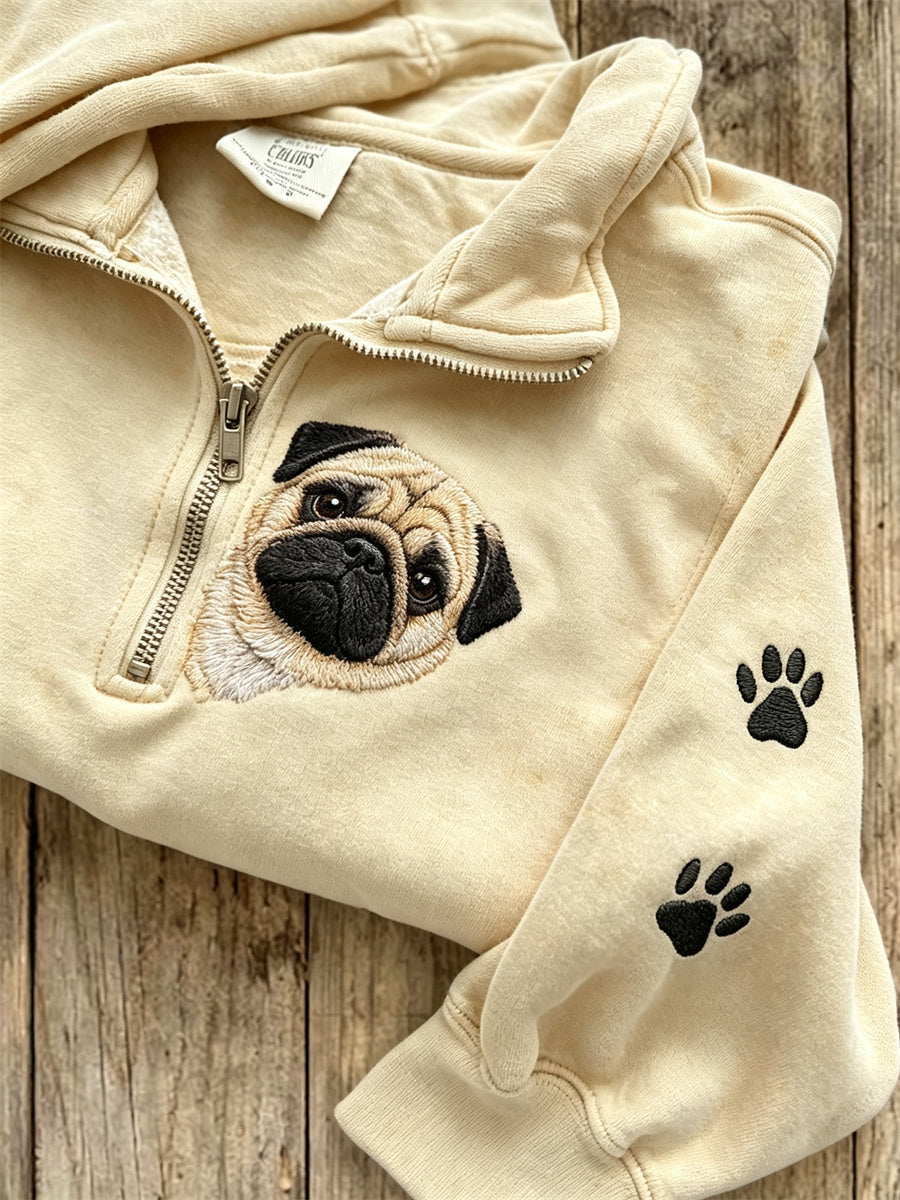 Ella | Sweatshirt med hund og poteprint
