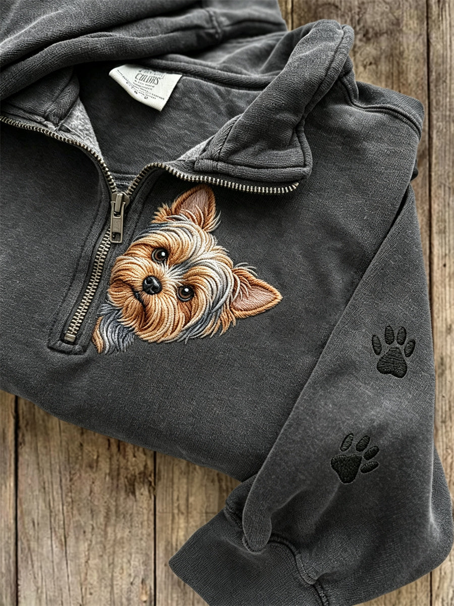 Solveig | Sweatshirt med yorkshire terrier og poteprint