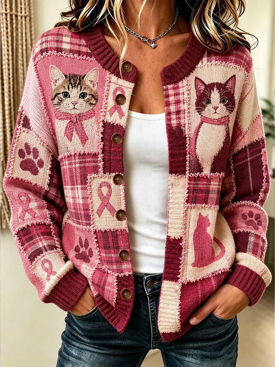 Mille | Cardigan med katteprint