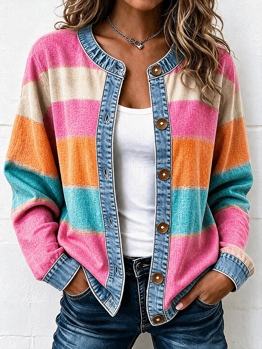 Karla | Patchwork-cardigan med striber
