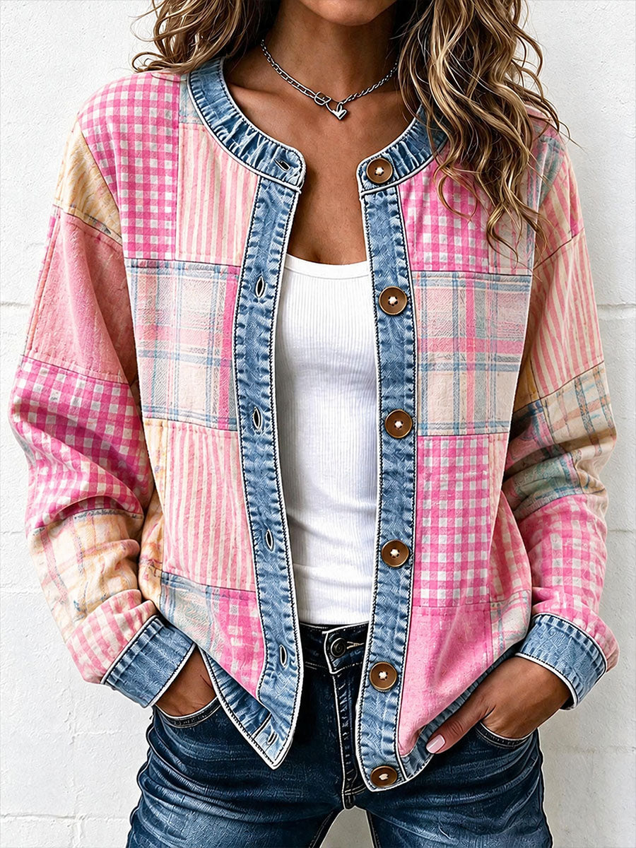 Frida | Patchwork-cardigan med striber