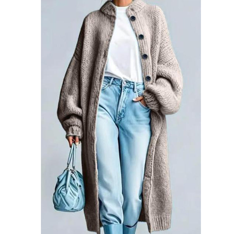 Bestseller🔥 🧥 Lang, kraftig strikket damefrakke