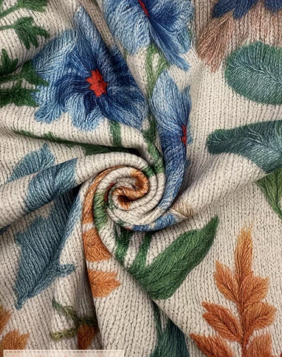 Clementine | Lynlås-cardigan med botanisk haveprint