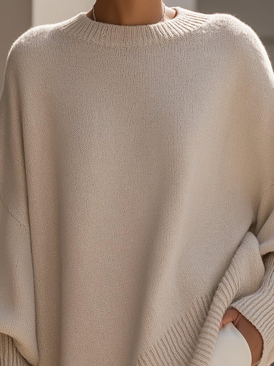 Jennifer | Oversized striktrøje med bred hals