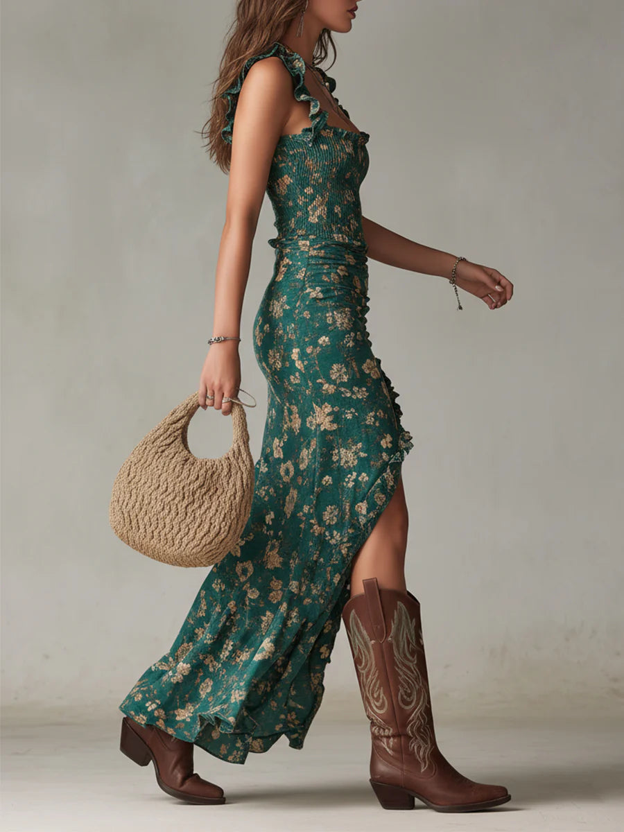 Bianca – Boho-blomsterkjole med vild charme