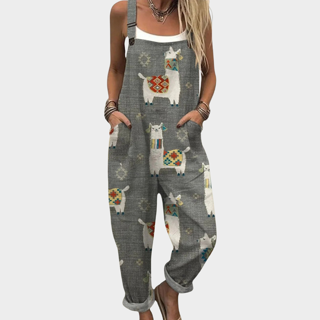 Behagelige dungarees med print