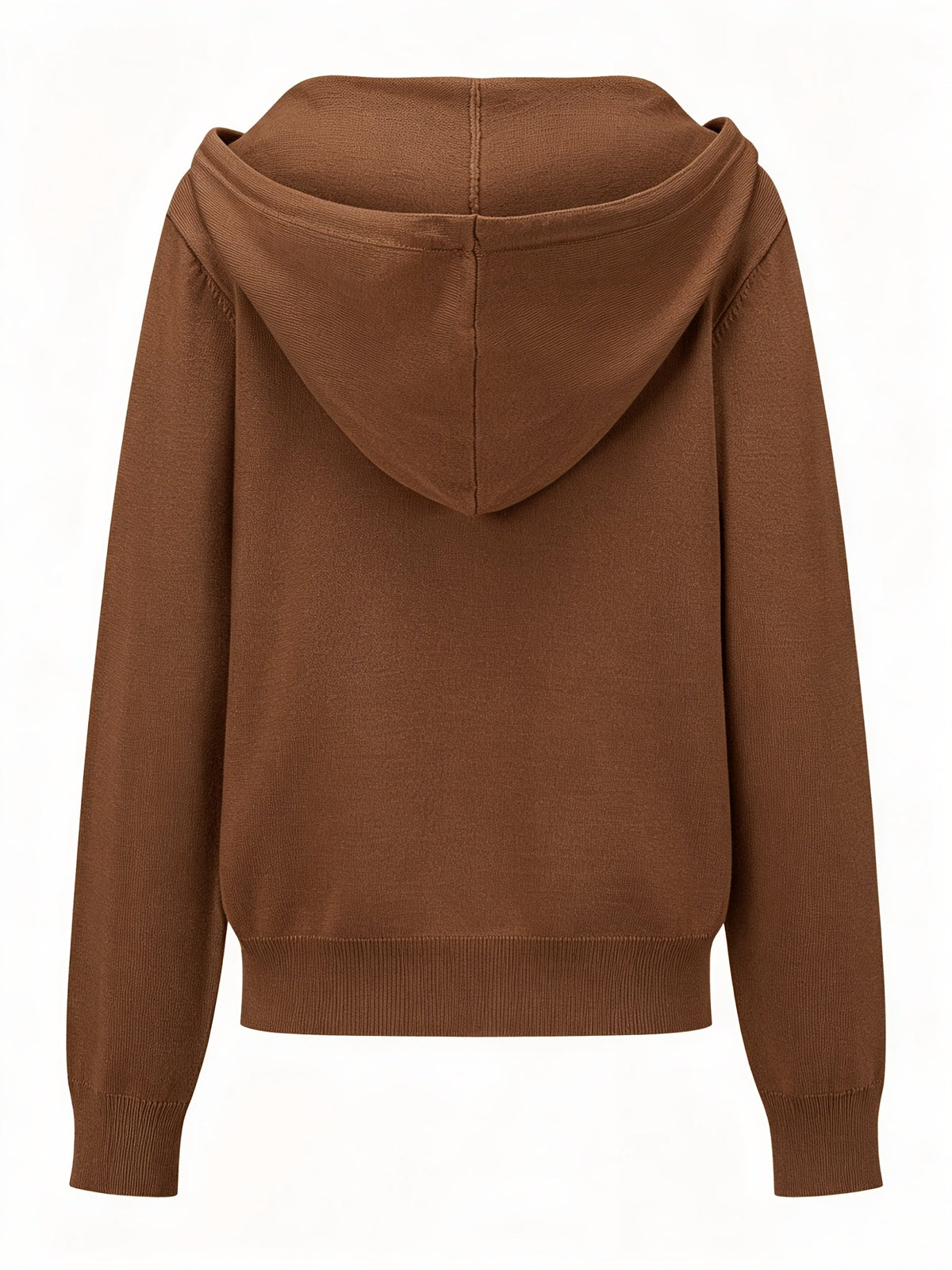 Sofie | Cappuccino cardigan med hætte og knapper