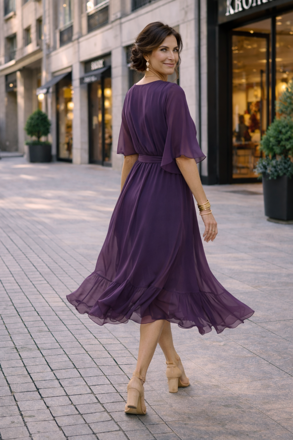 Freja | Let chiffon-sommerkjole med V-udskæring