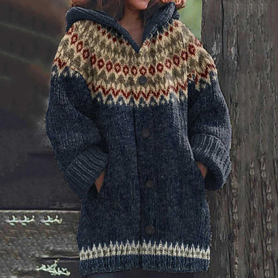 Iris | Blød varm cardigan med ribkanter
