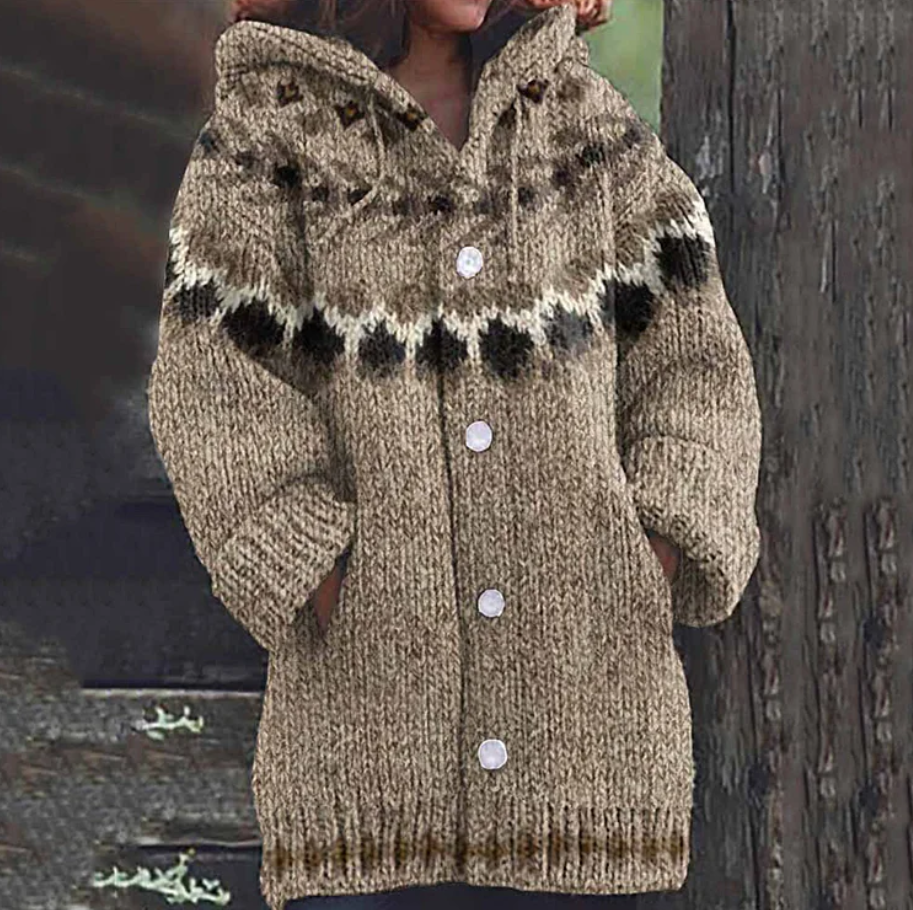 Karen | Blød varm cardigan med ribkanter