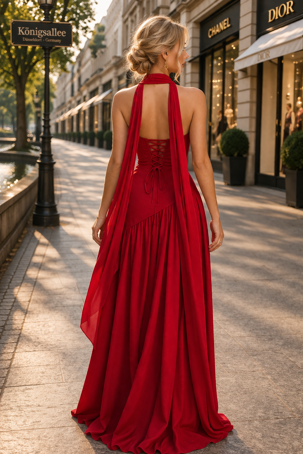 Agnes | Blomstret maxikjole med halterneck