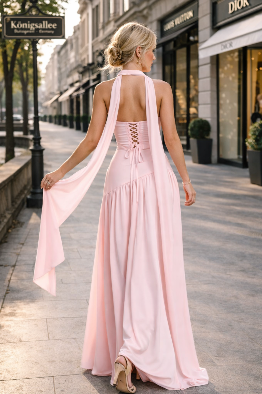 Agnes | Blomstret maxikjole med halterneck