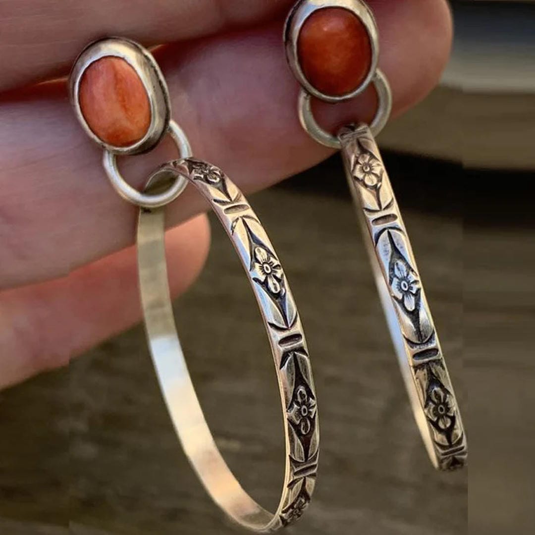 Vintage onyx boho chic øreringe