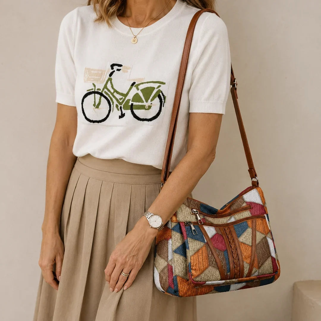 Nella | Patchworktaske med justerbar rem