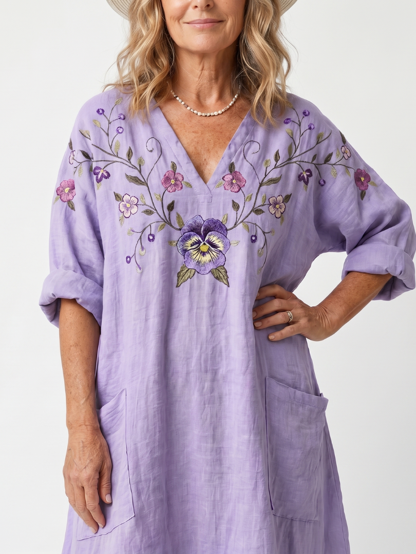 Tavi | Blomstret oversized midikjole med lommer