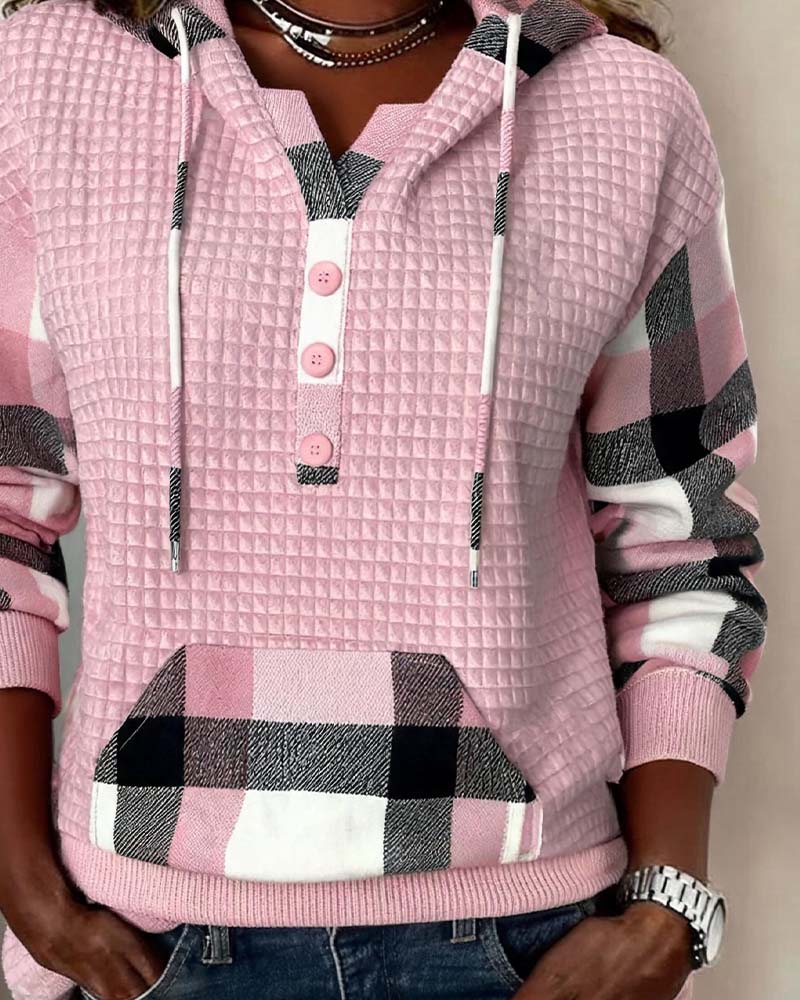 Signe | Casual hoodie med tern og patchwork