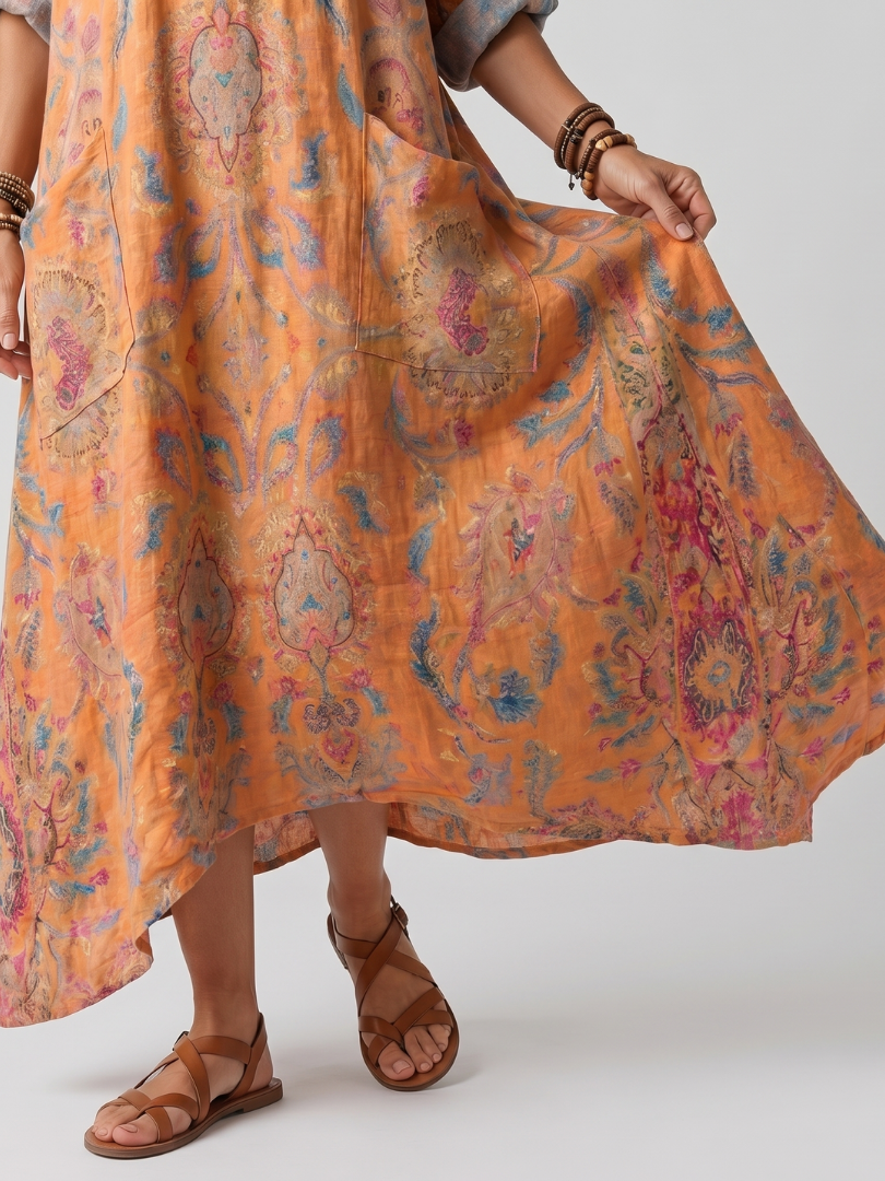 Remi | Printet oversized midikjole med lommer