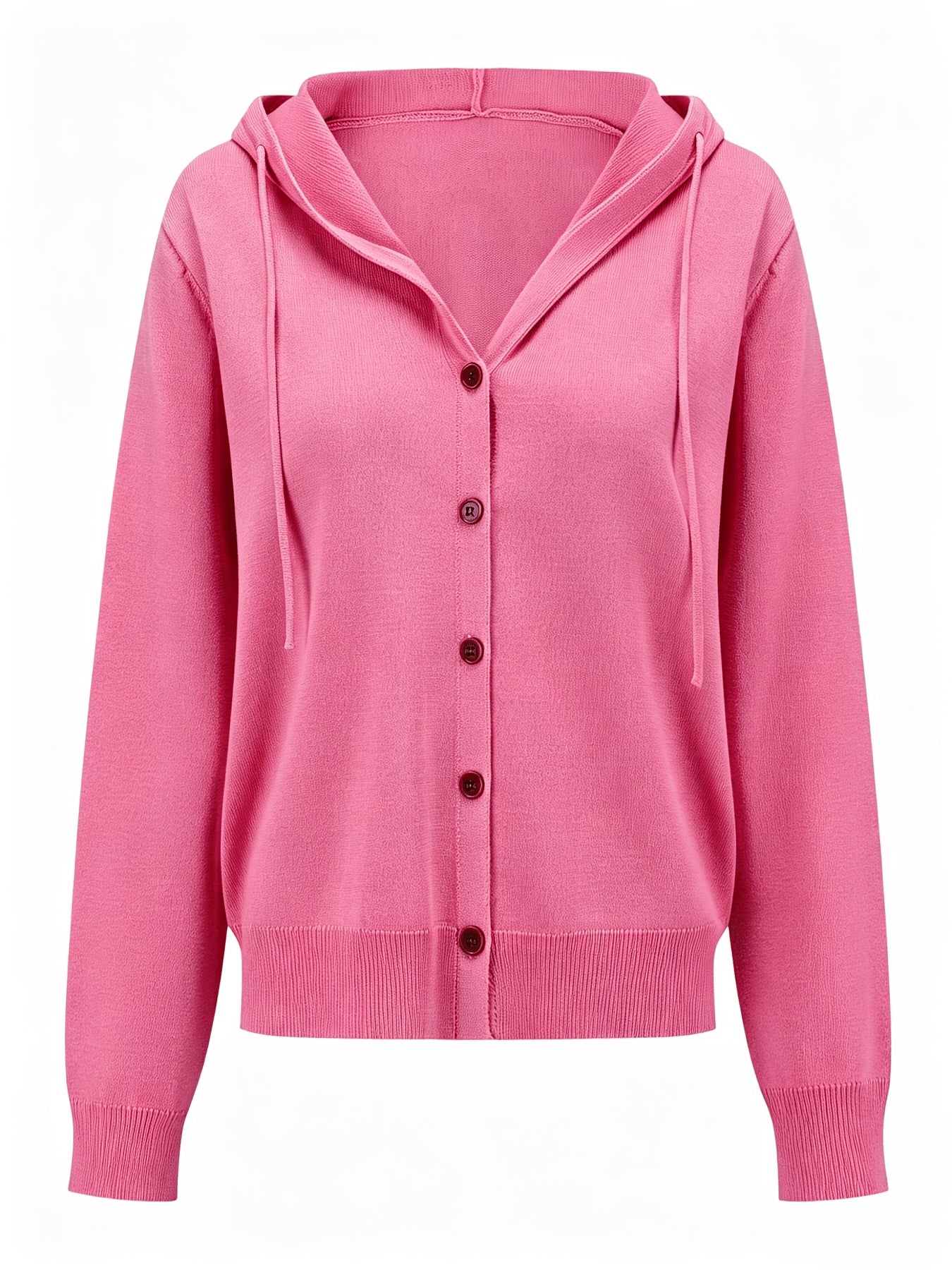 Ida | Rosa cardigan med hætte og knapper
