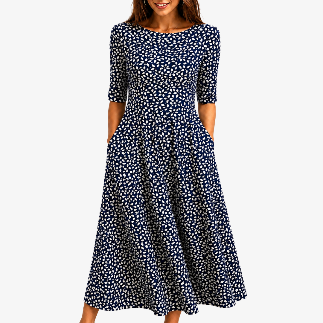 Trendé™ | Midnight Bloom Maxikleid mit Blumenprint und Taschen