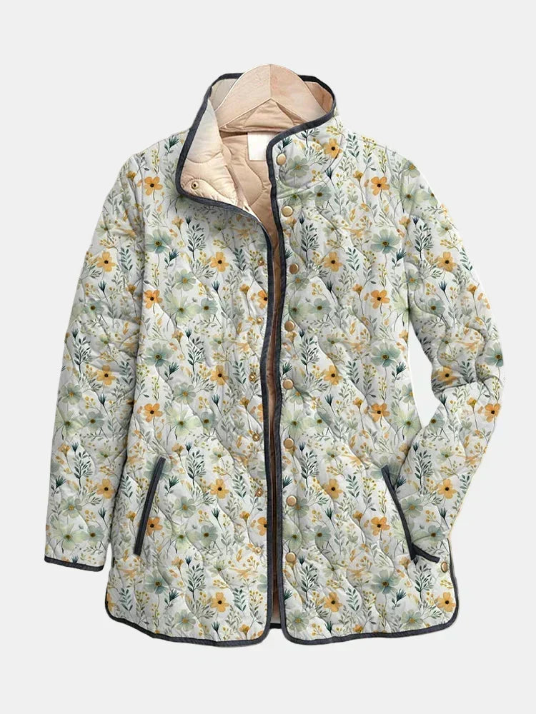 Frida | Quiltet landlig jakke med små blomster