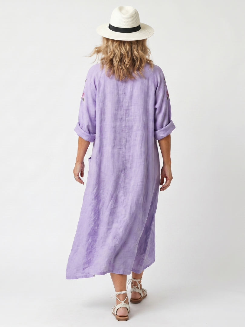 Tavi | Blomstret oversized midikjole med lommer