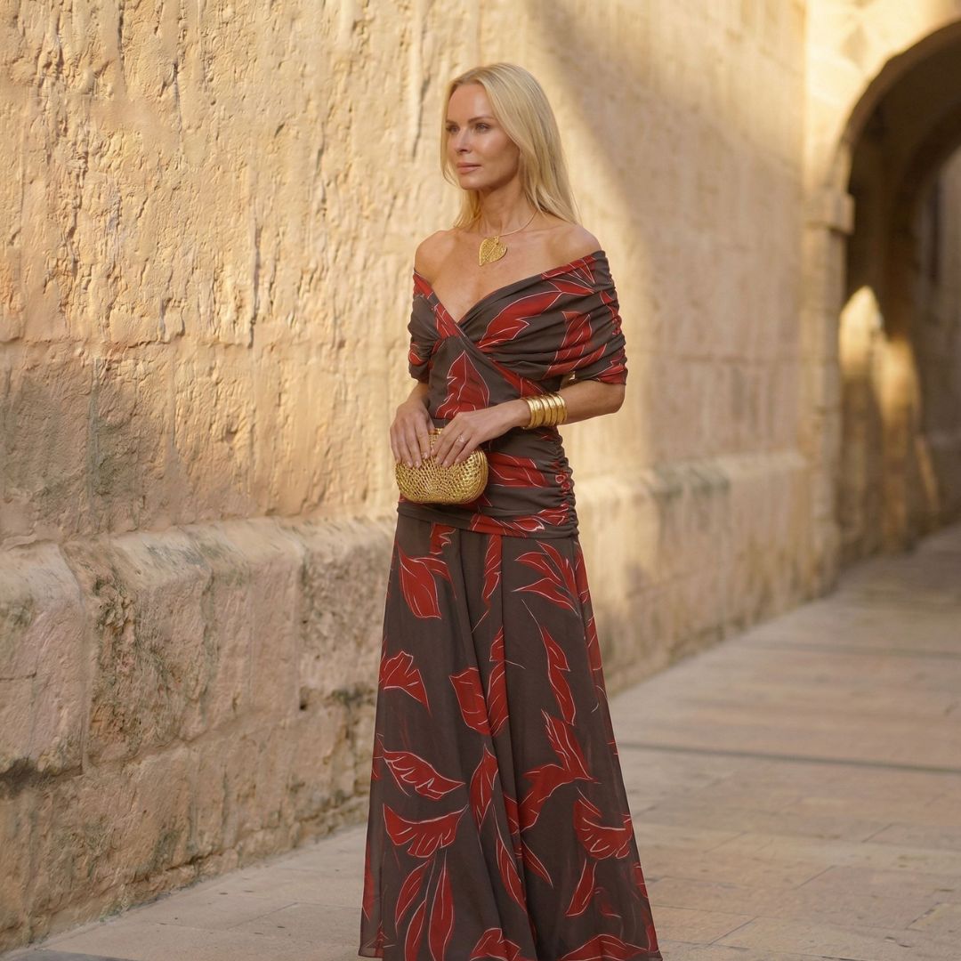 Poppy | Elegant kjole med bladprint