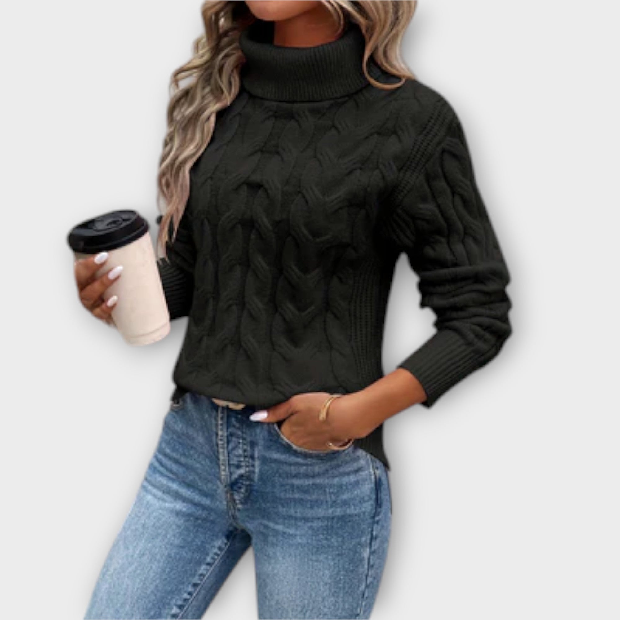 Brena™ - Elegant rullekravepullover i strik