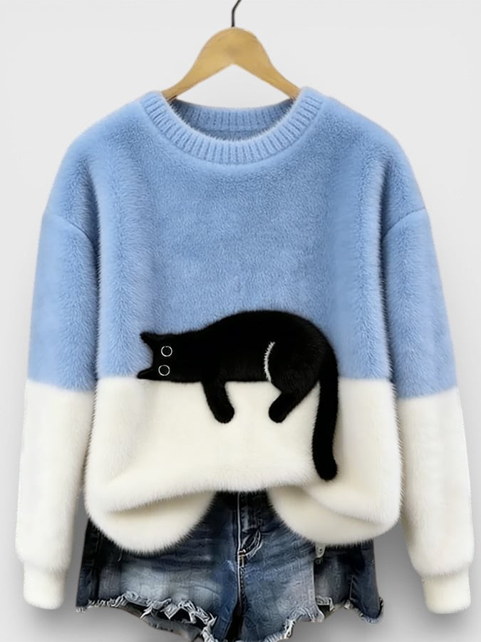 Luna | Hættetrøje med katteprint