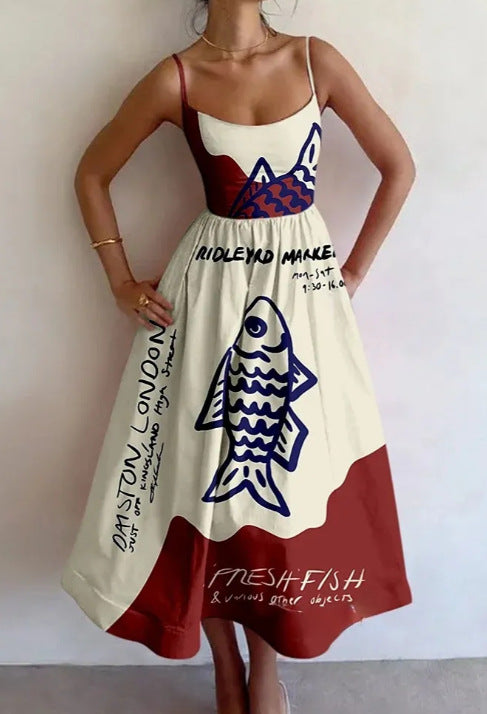 Merriton | Coastal Sketch Midi-kjole