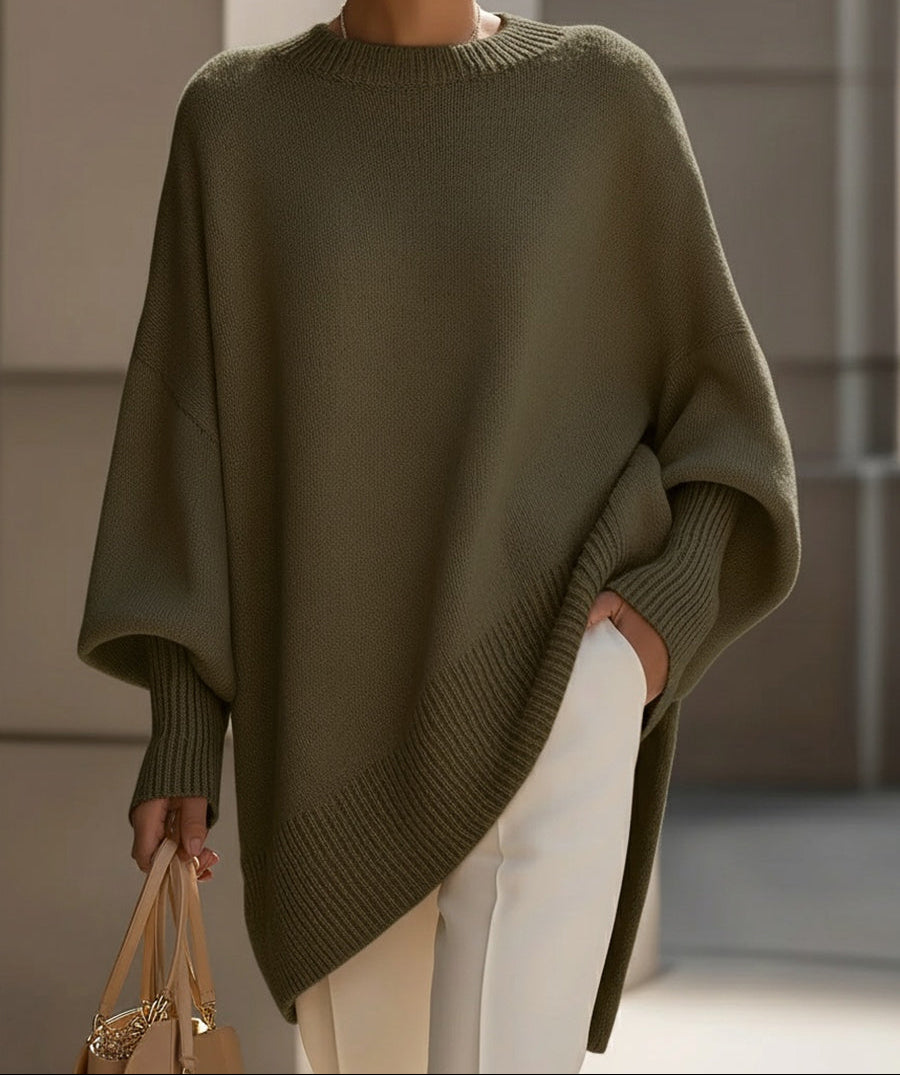 Jennifer | Oversized striktrøje med bred hals