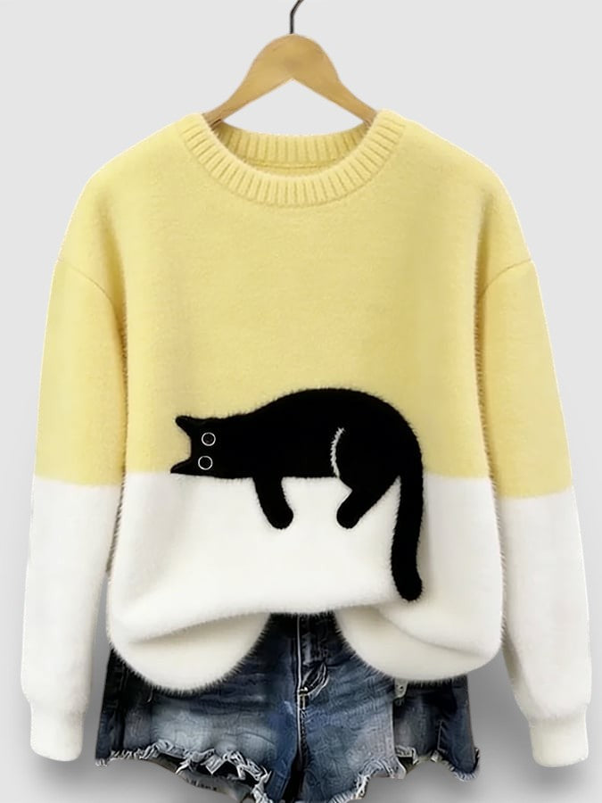 Luna | Hættetrøje med katteprint