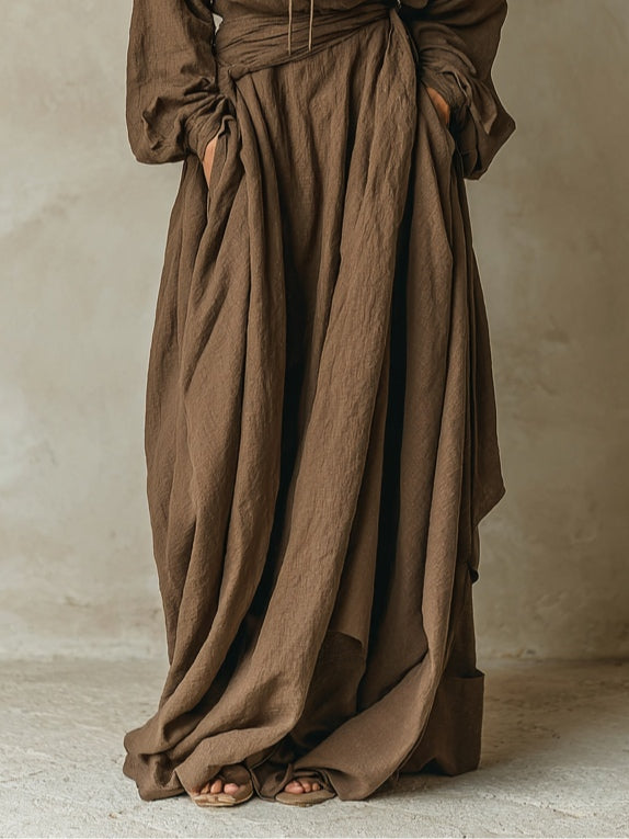 Ingrid | Brun maxi-kjole